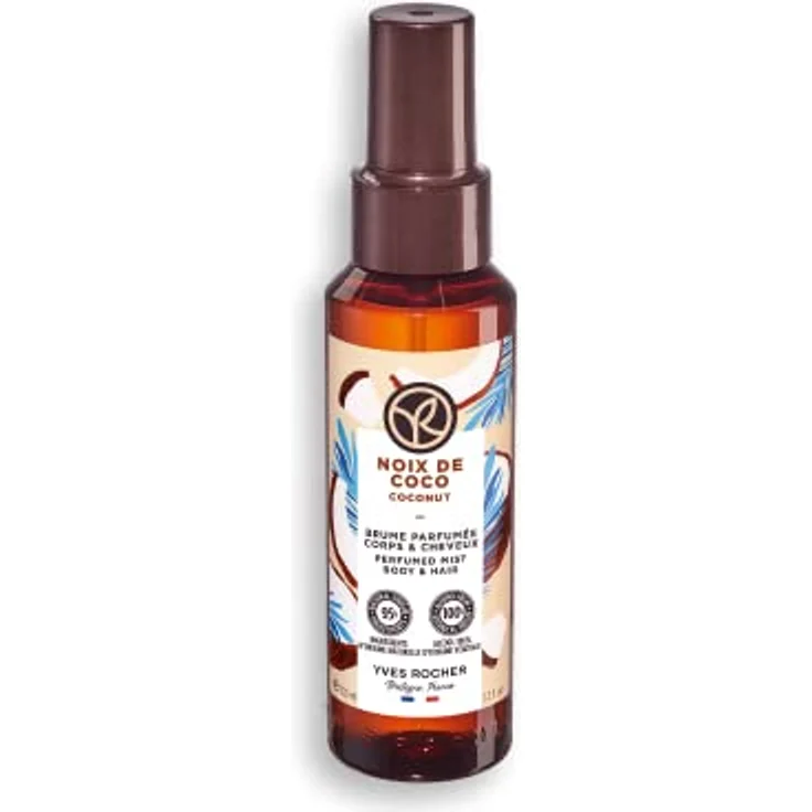 Yves Rocher LES PLAISIRS NATURE Duftspray Kokosnuss 100 ml | Parfümiertes Bodyspray für Körper & Haare mit dem sinnlichen Duft von Kokosnuss | Bodyspray Damen – Bild 1