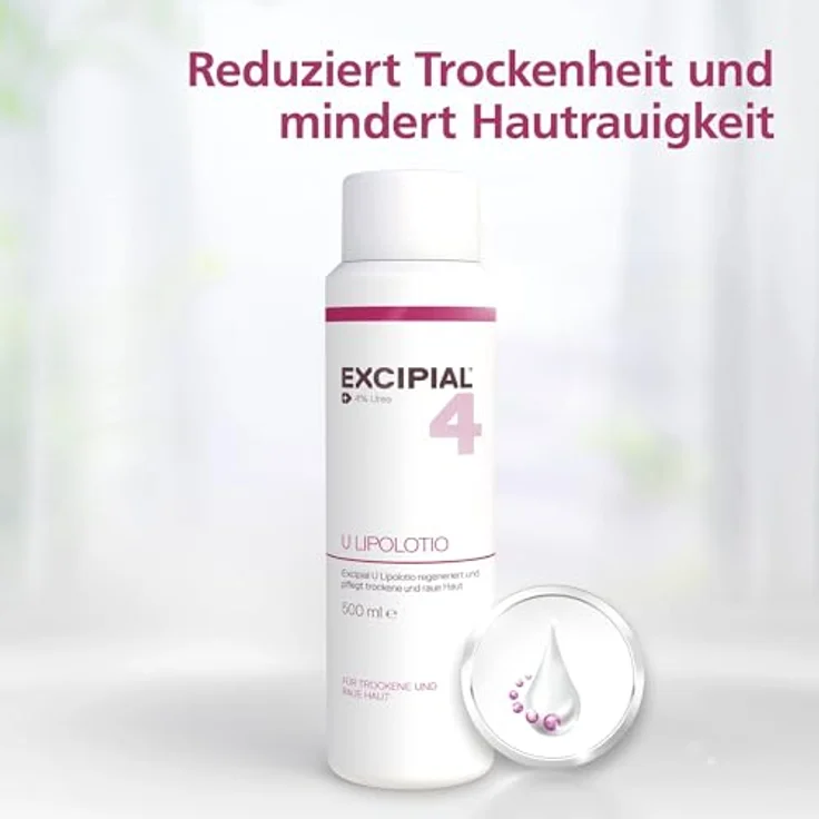 Excipial U Lipolotion 500ml, Spezialcreme für trockene und empfindliche Haut, 4% Urea für optimale Feuchtigkeitsversorgung und gestärkte Hautbarriere – Bild 3