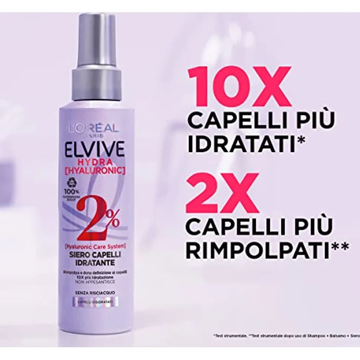 L'Oréal Paris Elvive Hydra Hyaluronic Haarspray mit 2% Hyaluronic Care System, ohne Ausspülen, 150 ml – Bild 3