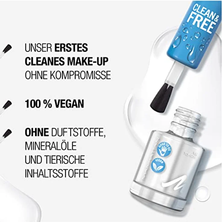 Manhattan Clean und Free Nail Polish, Fb. 150 Oxygen Wave, atmungsaktiver Nagellack, vegan, 8 ml – Bild 4