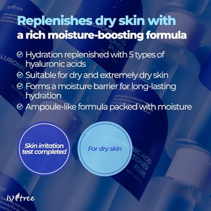 ISNTREE Hyaluronic Acid Toner Plus, Gesichtswasser mit feuchtigkeitsspendender Hyaluronsäure, 200 ml – Bild 3