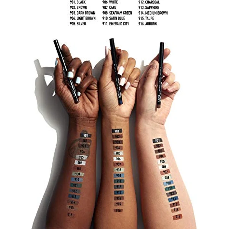 NYX Professional Makeup Eye and Eyebrow Pencil, Präziser Eyeliner in Electric Blue, 1.2 g, abriebfest und farbintensiv – Bild 3