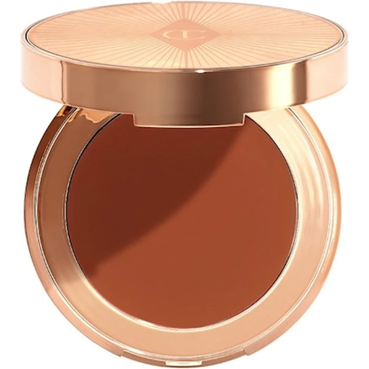 Charlotte Tilbury Beautiful Skin Island Glow Lip and Cheek Blush, 2,5 g, cremige Textur mit Glimmer-Effekt, Farbe SUNSET BRONZE GLOW