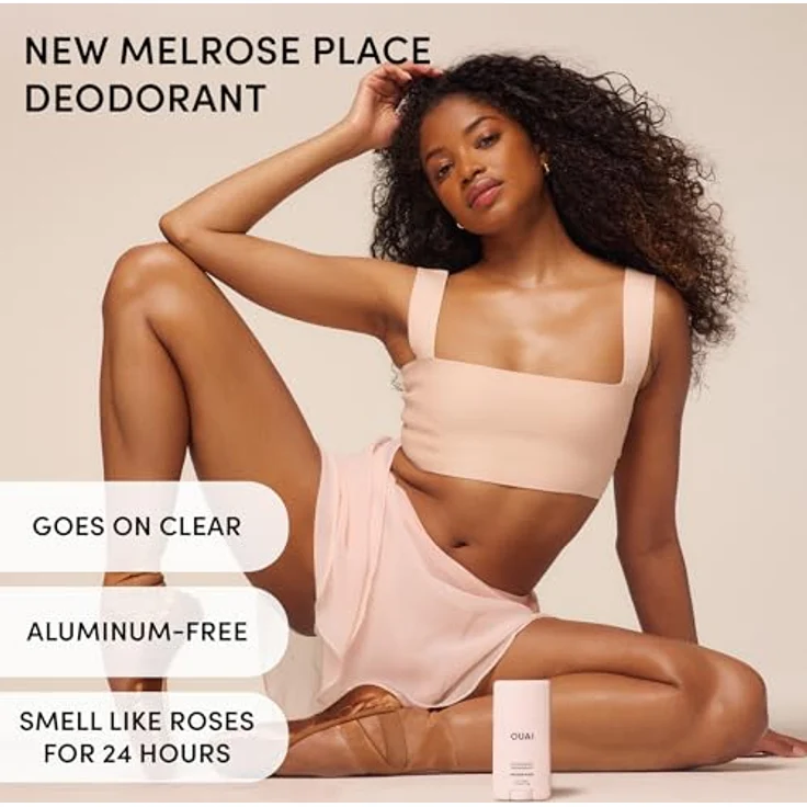 OUAI Aluminiumfreies Deodorant Melrose Place, 24-Stunden-Geruchsschutz mit Duftnoten von Rose, Beere, Litschi & rosa Pfefferkörnern, 72g – Bild 3