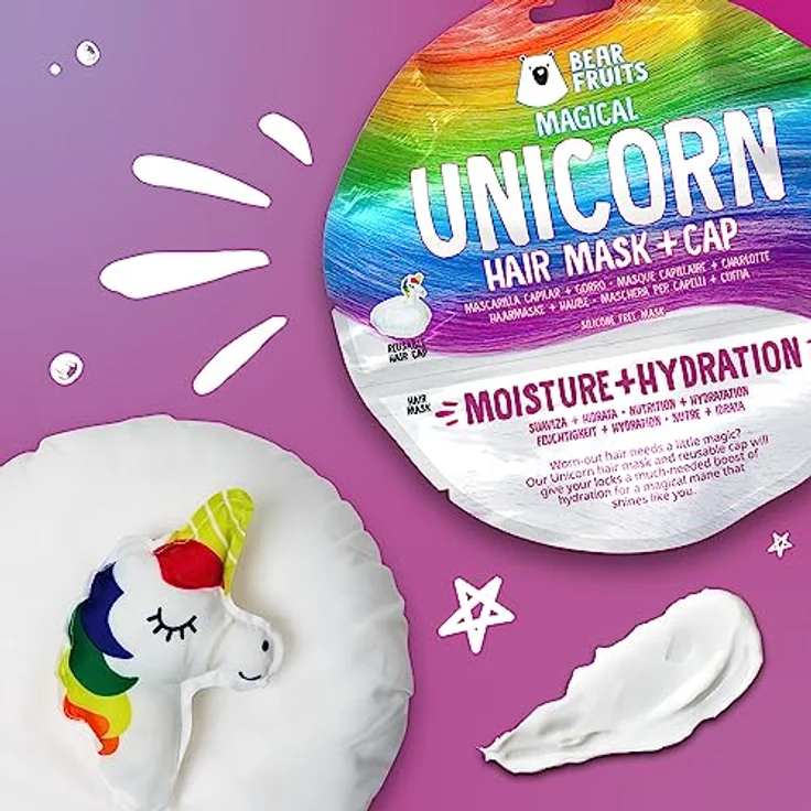 Bear Fruits Magische Feuchtigkeits-Haarmaske 20 ml + Unicorn-Haube – Bild 4