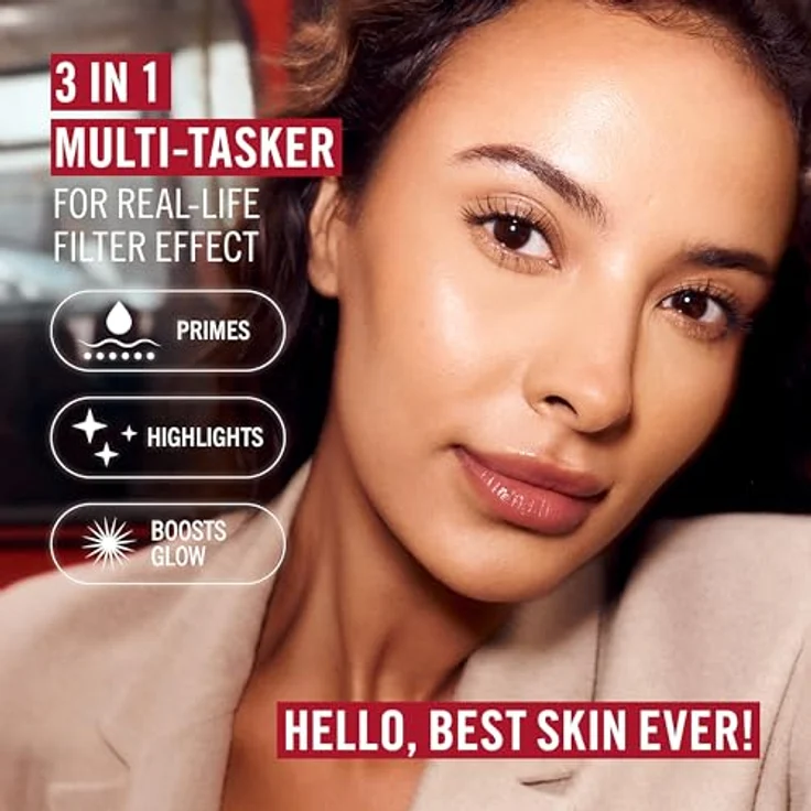 Rimmel Multi-Tasker Better Than Filters, aufhellender Make-up Primer zur Vereinheitlichung der Hauttöne, Farbton 002 Fair Light, 30 ml – Bild 3