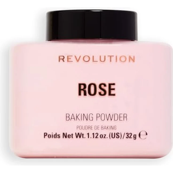 Revolution Beauty London Loose Baking Powder, Prolongs Makeup Wear, Brightening Setting Powder, Rose 32g – Bild 1