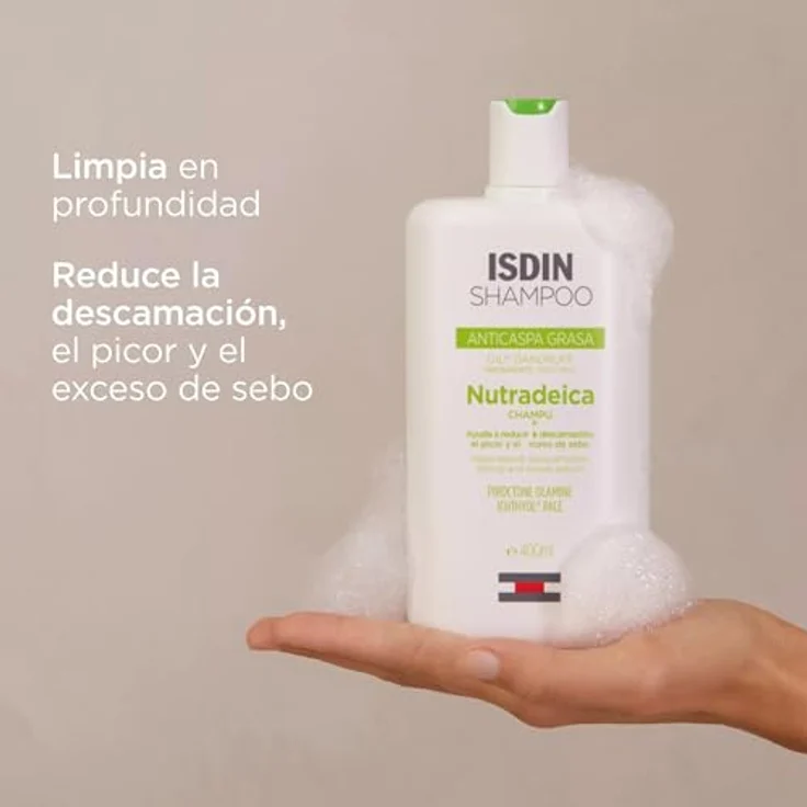 ISDIN Nutradeica Anti-Schuppen Shampoo (400ml) | Reduziert überschüssiges Sebum | Lindert Juckreiz und reduziert Schuppen – Bild 4