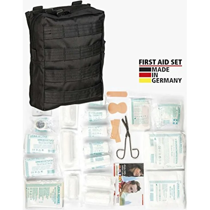 Mil-Tec Unisex – Erwachsene Leina PRO.43 Erste-Hilfe-Paket, Schwarz, Einheitsgröße