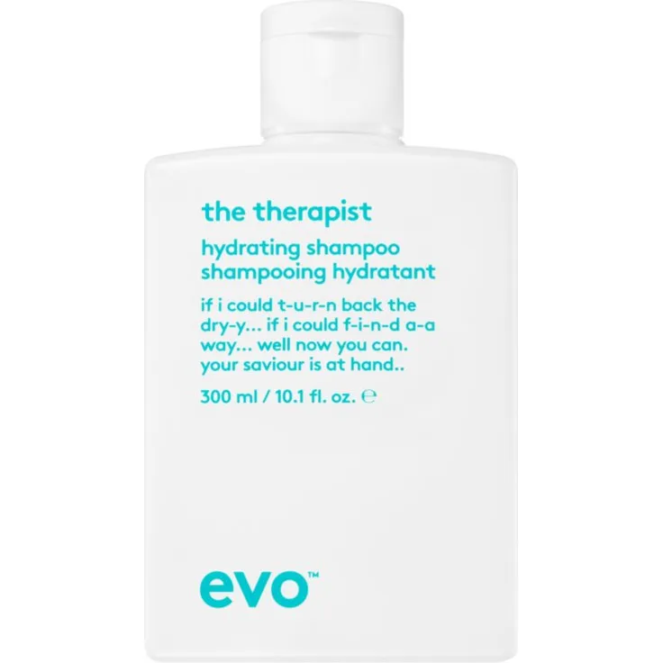 EVO Hydrate The Therapist, hydratisierendes Shampoo für trockenes, gestresstes Haar, 300 ml, vegan, ohne Sulfate