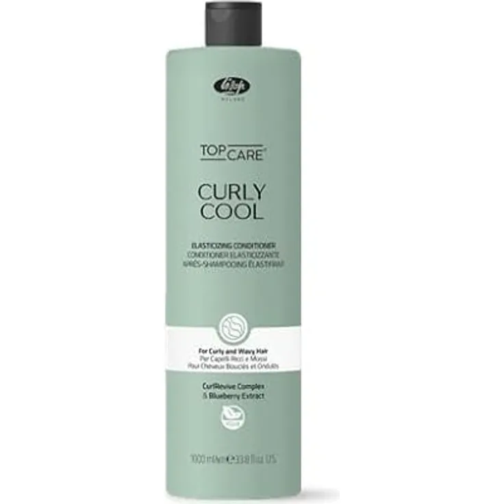 Lisap Top Care Curly Cool, Elasticizing Conditioner für lockiges und welliges Haar, 1000ml mit CurlRevive Complex und Heidelbeerextrakt