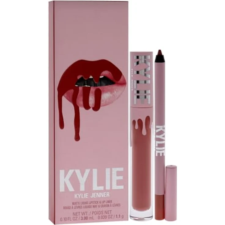Kylie Jenner Matte Lip Kit 801 Liquid Queen, Lippenstift + Lipgloss mit langanhaltendem, mattem Finish und präzisem Lipliner – Bild 3