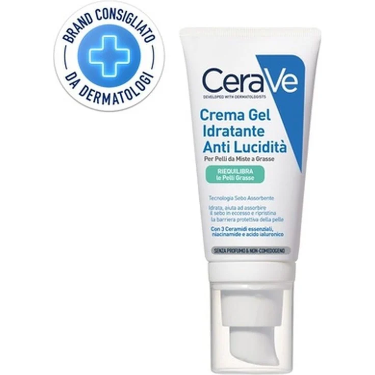 CeraVe Gesichtscreme Oil Control Moisturising Gel-Cream, Anti-Glanz mit SPF 10, 52 ml