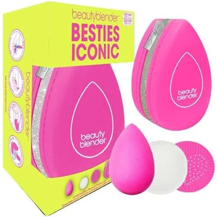 beautyblender Geschenkset, Make-up Schwämme für Damen mit ikonischem Schwamm und Pflegeprodukten, stilvolle Verpackung