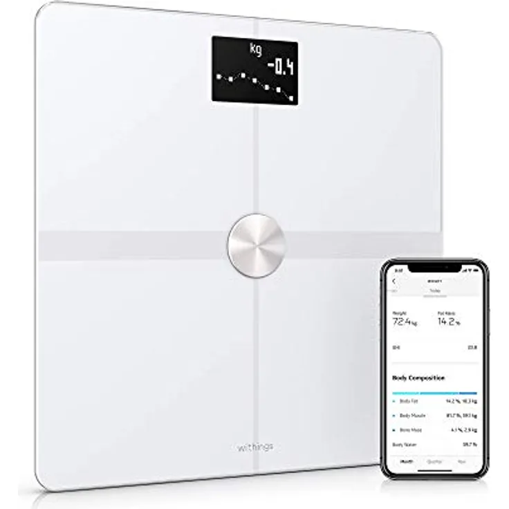 Withings Body+, Smart-Waage mit Körperfettmessung, BMI- und Muskelmasseanalyse, WLAN-Synchronisierung, Generalüberholt