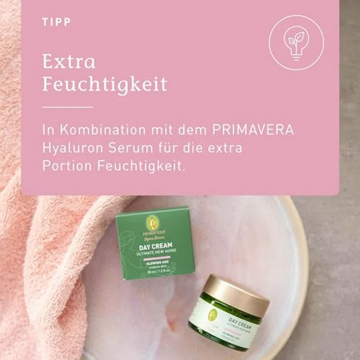 PRIMAVERA Day Cream - Ultimate New Aging 30 ml - Naturkosmetik - Gesichtscreme für reife, anspruchsvolle Haut - aktiviert, restrukturiert und strafft die Haut - Glastiegel - vegan – Bild 5