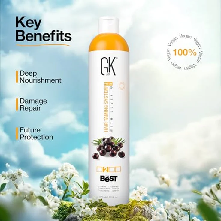 GK Hair The Best Acai, intensive Haarkur mit regenerierender Wirkung, 1000 ml, feuchtigkeitsspendend und glättend – Bild 6