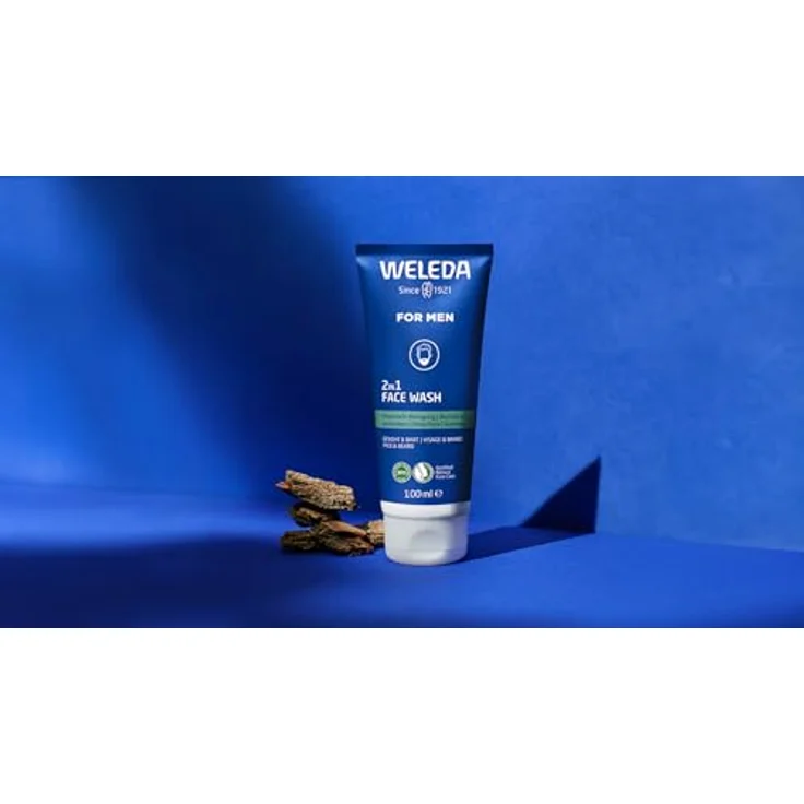 WELEDA Bio FOR MEN 2in1 Face Wash – Männer Gesichtsreinigung/Bartpflege Waschgel mit Weidenrinde & Süßholzwurzel, vegan, 100ml – Bild 2