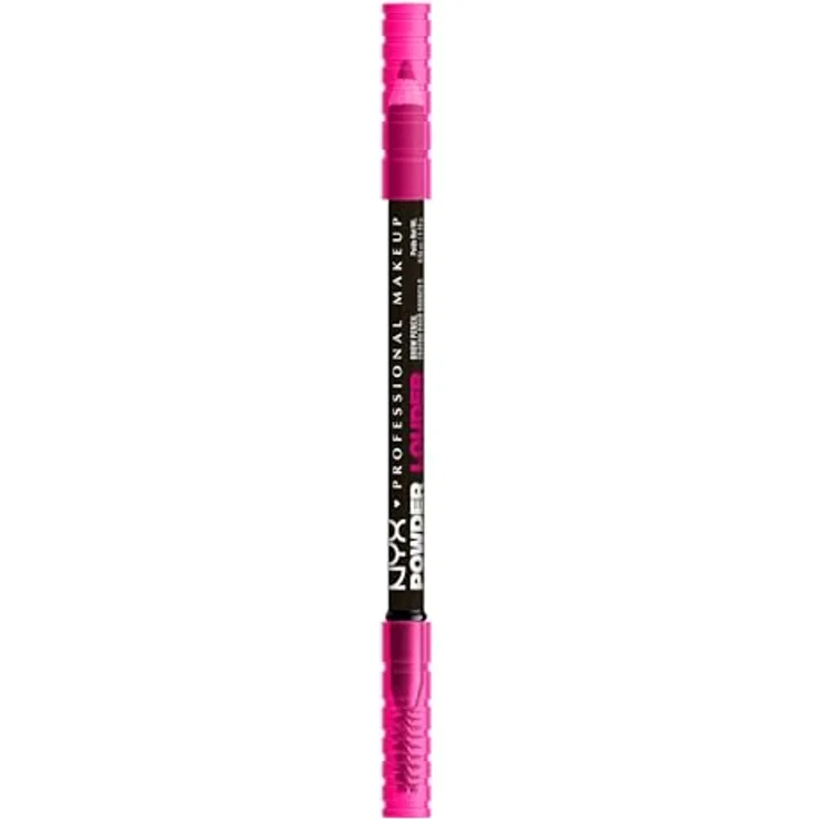 NYX Professional Makeup Powder Louder Augenbrauenstift, vegane Mikrofaser-Formel, 1,2 g, Farbe 09 Black – Bild 1