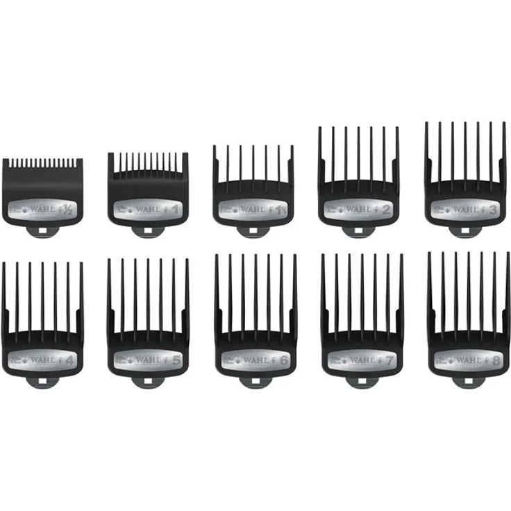 Wahl Set 10 Aufsteckkämme Premium, vielseitige Schneideführungen von 1,5 mm bis 25 mm für präzise Haarschnitte