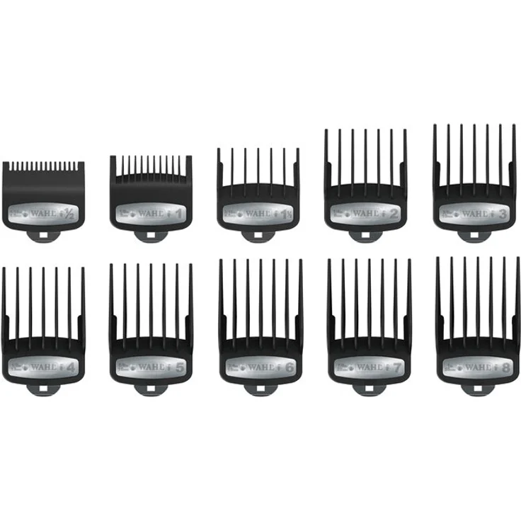 Wahl Set 10 Aufsteckkämme Premium, vielseitige Schneideführungen von 1,5 mm bis 25 mm für präzise Haarschnitte – Bild 1
