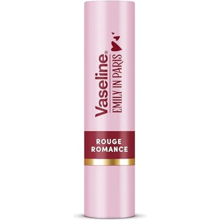 Vaseline LP Lippenbalsam, Emily Rouge Romance, 3 g, 24h Feuchtigkeit, 9% Vaseline, klassischer Rotton – Bild 1