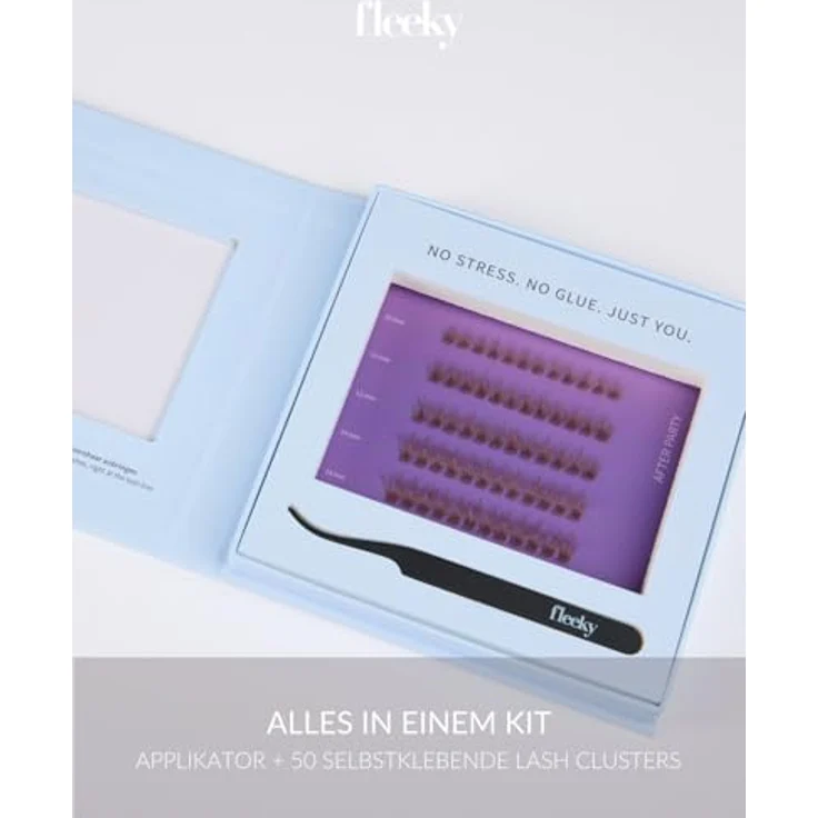 fleeky Press-On Lashes After Party, selbstklebende Wimpern für natürlichen Look, federleicht, sicherer Halt ohne Kleber – Bild 8
