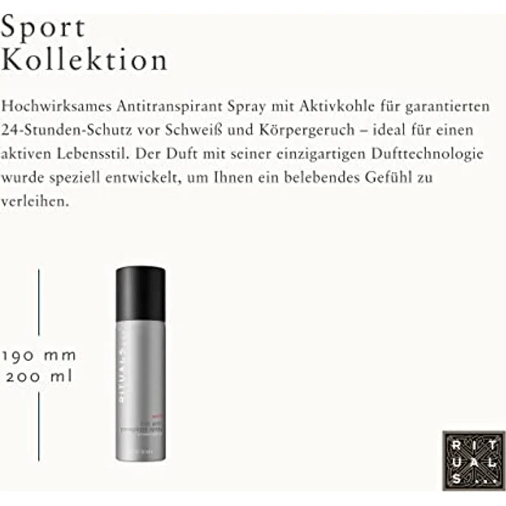 RITUALS Deo Sport Collection mit Aktivkohle und Power-Recharge-Technologie, anregend und erfrischend, 200 ml – Bild 3