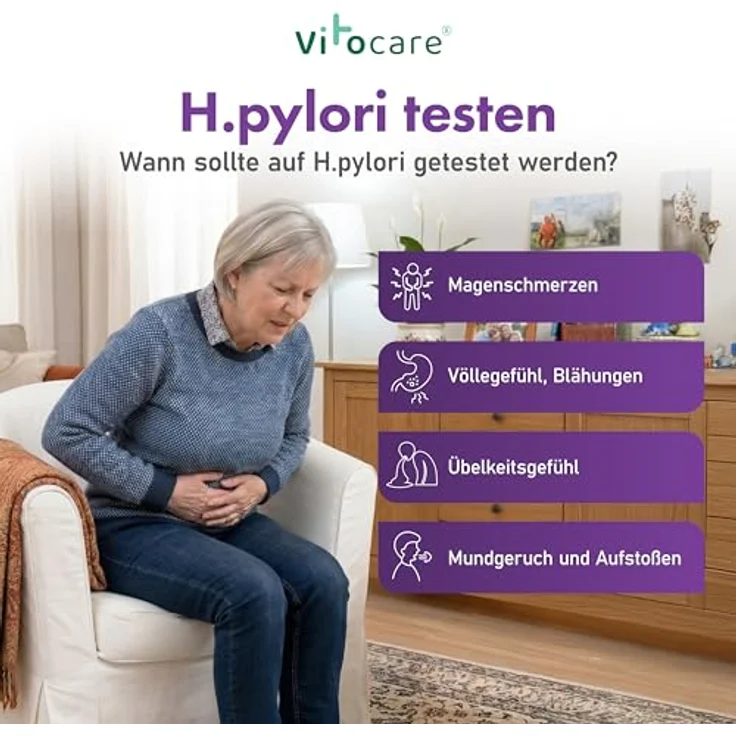 Vitocare Helicobacter Pylori Testset, 2 sterile Stuhltests mit schneller Ergebnisermittlung nach 10 Minuten – Bild 5
