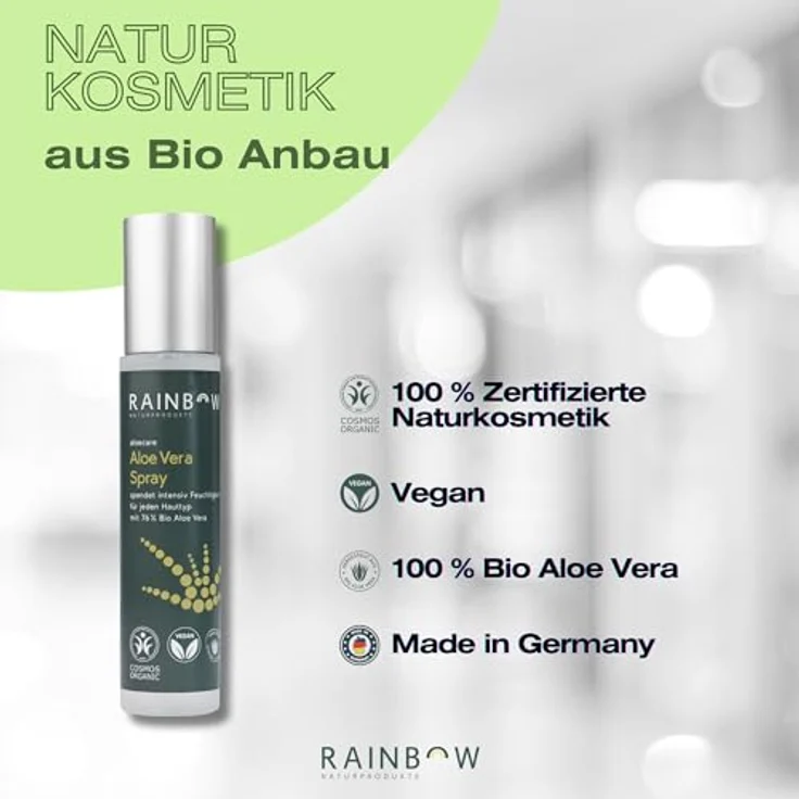 Alocare Aloe Vera Spray 100 ml Aloecare veganes After Sun Spray feuchtigkeitsspendend regeneration schutz bio zertifiziert mit Lavendel – Bild 2