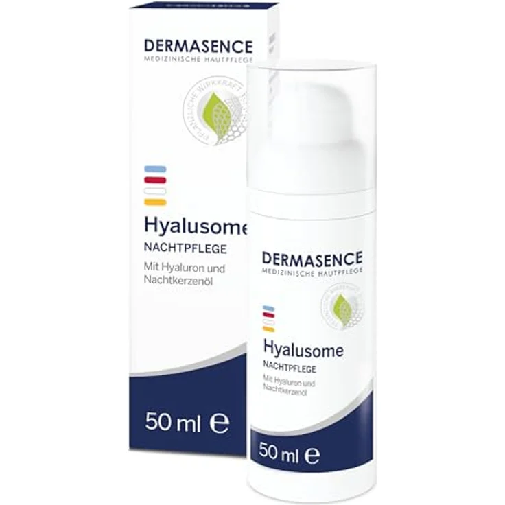 DERMASENCE Hyalusome Nachtpflege, 50 ml - Regenerierende Nachtcreme für feuchtigkeitsarme Haut mit Hyaluron und Nachtkerzenöl – Bild 1