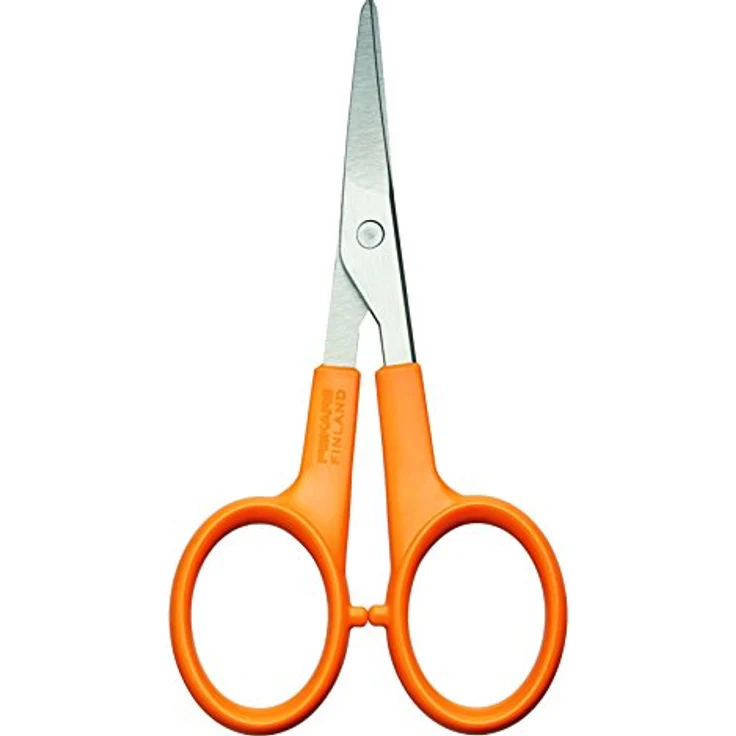 Fiskars Maniküreschere Classic, Gebogen, 10 cm, Qualitätsstahl/Kunststoff, Ergonomischer Griff, Orange – Bild 1