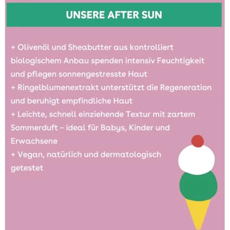 boep After Sun Lotion, beruhigende & kühlende After Sun, vegan und natürlich mit Aloe Vera und Glycerin, Pumpspender (100 ml) – Bild 4