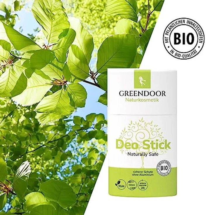 GREENDOOR Deo Stick naturally safe 50g, festes Deodorant mit frischem Duft, Bio Deostick ohne Aluminium, unisex herren woman männer Deostift, vegan natürlich, plastikfrei – Bild 5