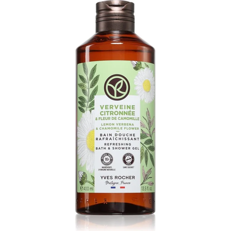 Yves Rocher Lemon Verbena & Chamomile Flower Duschgel, 400 ml, vegan, ohne Sulfate, für samtweiche Haut