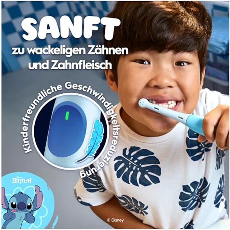 Oral-B iO Kids 6+ Stitch, Elektrische Kinderzahnbürste mit Musik-Timer, 3 Modi und Reise-Etui, Aufsteckbürsten, ab 6 Jahren – Bild 4