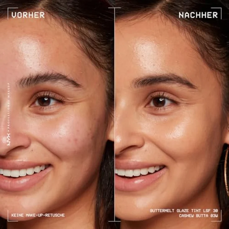 NYX PROFESSIONAL MAKEUP Buttermelt Glaze Foundation, LSF 30, Sheabutter, Mangobutter, Niacinamide, 30 ml, Farbton: 03 Cashew Butta – Bild 2