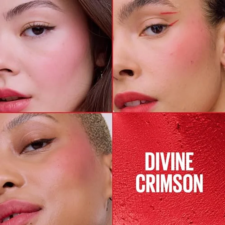 MAYBELLINE NEW YORK CloudTopia, mattes cremiges Rouge für Lippen und Wangen, Farbton 03 Divine Crimson, 5 g – Bild 6