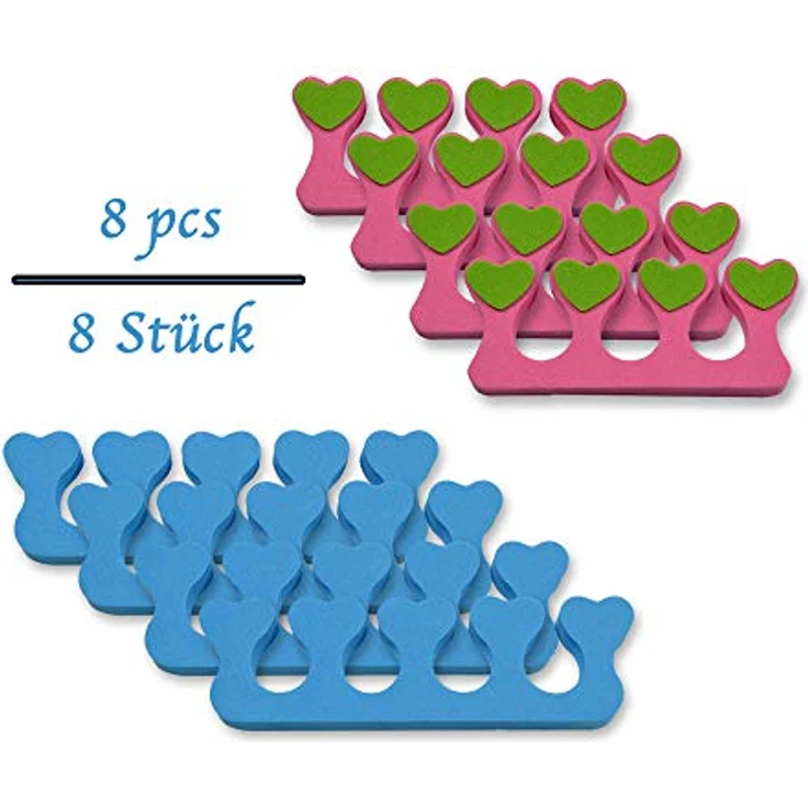 K-Pro Zehenspreizer & Fingerspreizer Set, 8 Stück weiche Abstandhalter aus Schaumstoff für Nailart, feuchtigkeitsschützend & wiederverwendbar – Bild 3
