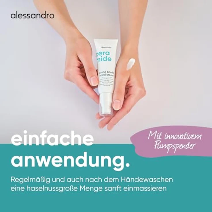 alessandro Ceramide Strong Barrier Hand Cream, regenerierende Handcreme mit Ceramiden & Panthenol, stützt die Hautbarriere, 50ml, vegan – Bild 5