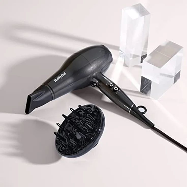 BaByliss Pro Power 2300 Haartrockner mit 2300 W, ionischer Frizz-Kontrolle und Diffusor für glänzende Locken, UK – Bild 2