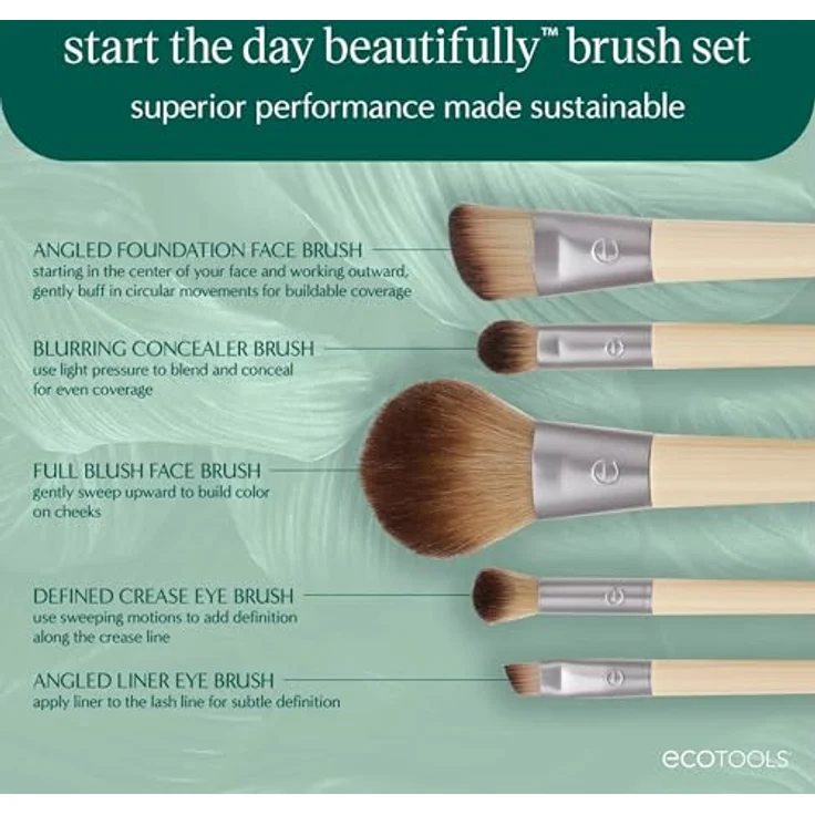 EcoTools Start the Day Beautifully Geschenkset, 6-teilig Pinsel-Set – Bild 2