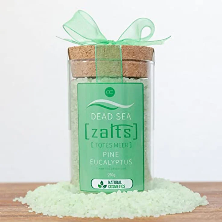 Accentra Zalts Totes Meer Badesalz im Glas mit Korkverschluss – 250g Totes Meersalz MADE in GERMANY mit Fichtennadel- und Eukalyptusöl angereichert – Bild 2