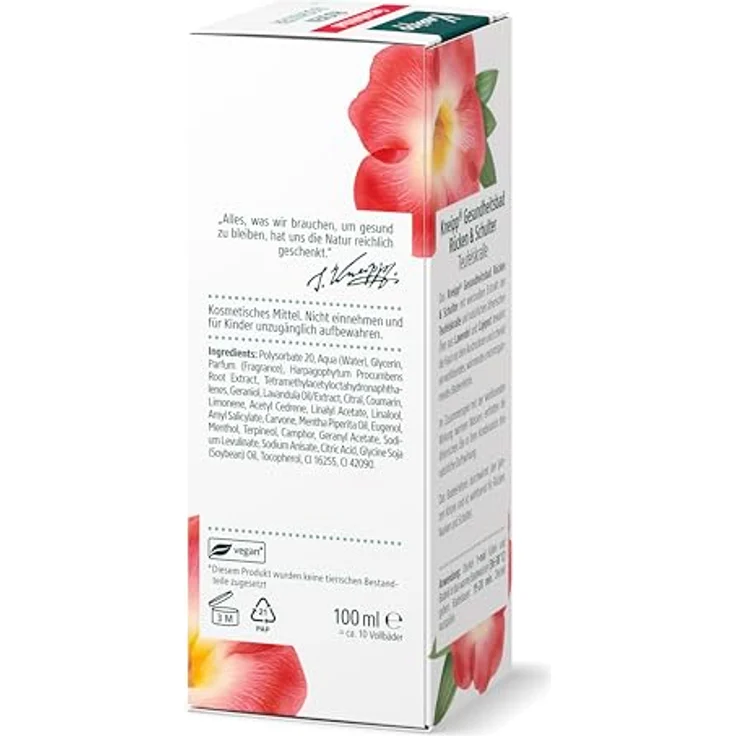 Kneipp Gesundheitsbad Rücken & Schulter, mit Teufelskralle, wohltuend, wärmend, entspannend, 100ml – Bild 3