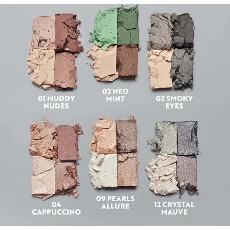 IsaDora The Eyeshadow Quartet Lidschattenpalette 02 Neo Mint, 3.5 g, mit intensiv pigmentierten Farbtönen und Applikator, vegan, für Tag- und Abend-Make-up – Bild 5
