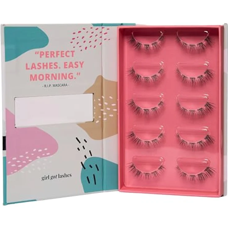 girl got lashes R.I.P. Mascara Wimpernextensions Set, handgemacht, C-Curl 8-12 mm, 5 Wimpern-Paare, vegan, 5-7 Tage Halt – Bild 1