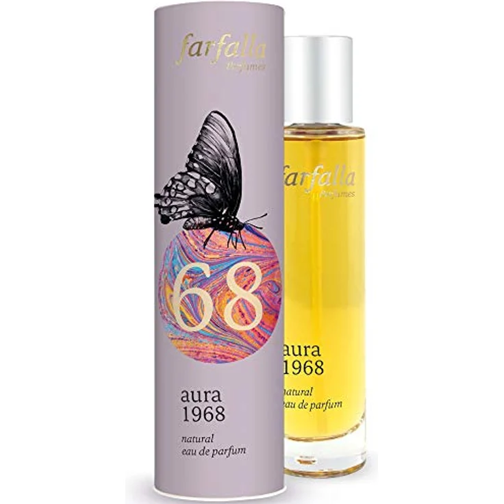 Farfalla Eau de Parfum "Aura 1968" (50 ml) - Damenduft mit ätherischen Ölen von Lemongrass, Neroli, Angelika, Zirbelkiefer, 50 ml
