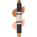 Makeup Revolution Konturenstift Duo Cream Contour & Highlight, definiert die Wangenknochen und modelliert das Gesicht, vegan und frei von Tierversuchen, dunkel, 2,4 g