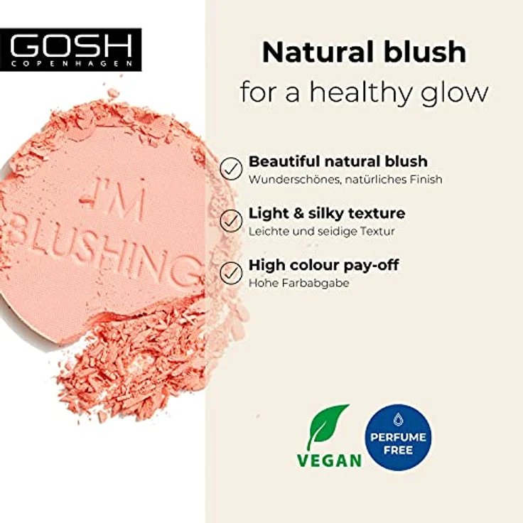 Gosh I'm Blushing Puderrouge Farbton 001 Flirt, 5,5 g, Rouge mit leichter Textur für einen natürlichen Wangenlook – Bild 2