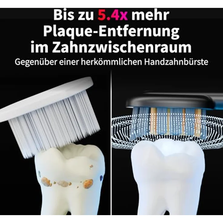 Zahnheld Bürstenköpfe Pro X-Clean Whitening elektrische Schall Zahnbürste X-Borsten schwarz 3 Stück – Bild 3